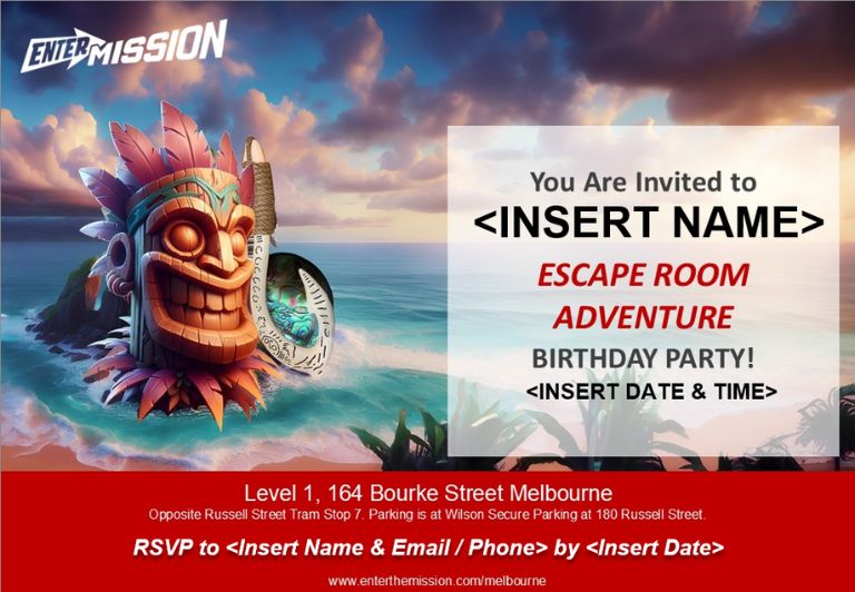 Entermission Melb VR Escape Room Birthday Invite 3