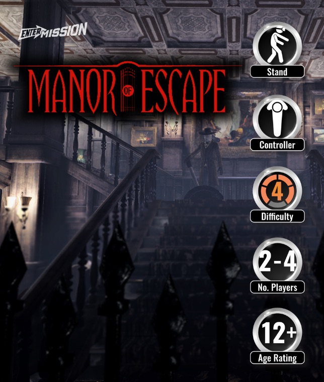 A Virtual Reality Escape Room in where players solve puzzles inside a Manor and try to escape.