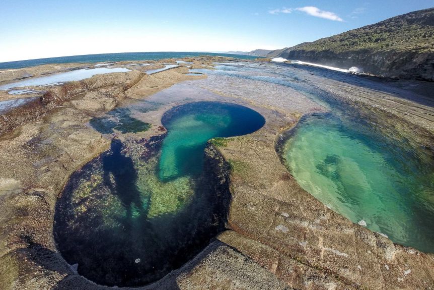 The naturally formed figure eight pools
