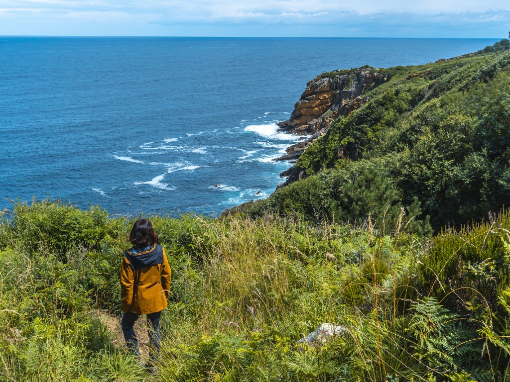 Girl walking down a slope