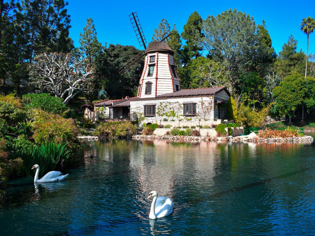 Windmill by a water body