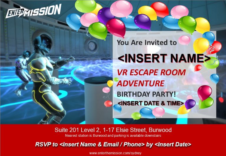 Entermission Birthday Invite Burwood 1