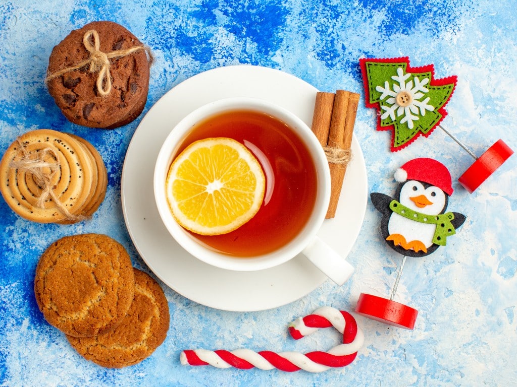 A Christmas tea setup, making for a great Christmas get-together for your colleagues.