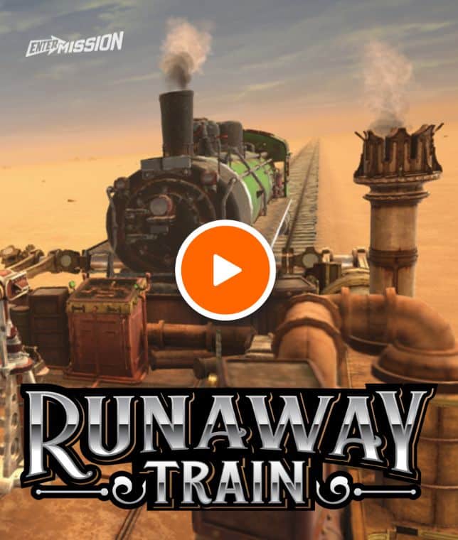 A Virtual Reality Escape Room in where players solve puzzles on a Virtual runaway train.