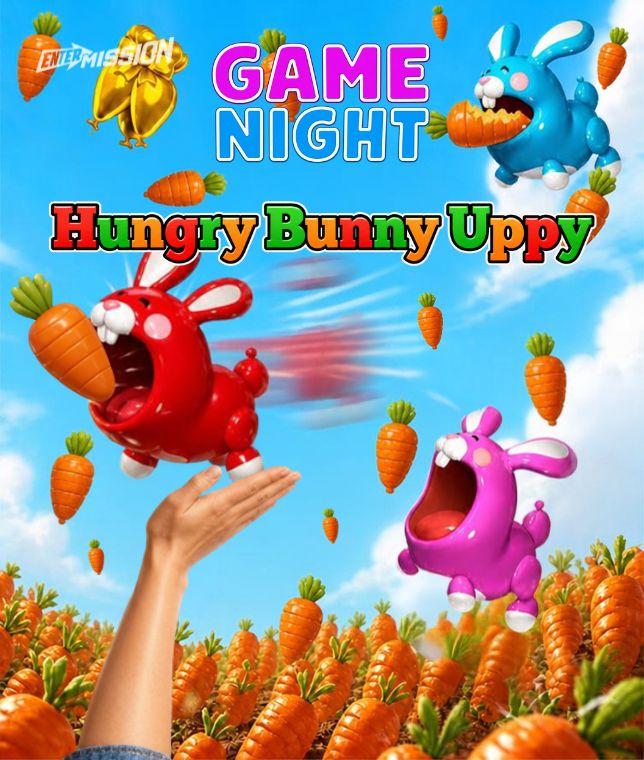 Hungry Bunny Uppy Game Night poster artwork