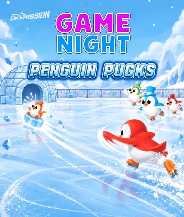 Penguin Pucks Game Night poster artwork