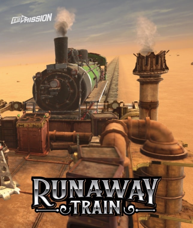 A Virtual Reality Escape Room in where players solve puzzles on a Virtual runaway train.
